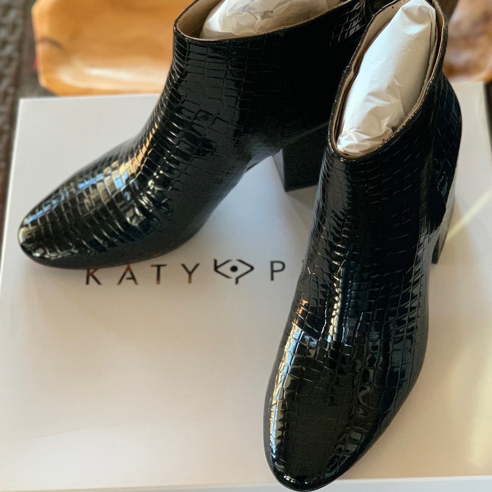 Katy Perry Hudson Black Croc Booties. Size 8.5. New in Box. Color: Black